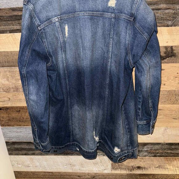 TORRID WOMEN LONG LENGTH JEAN JACKET DISTRUCTIVE - Picture 6 of 8